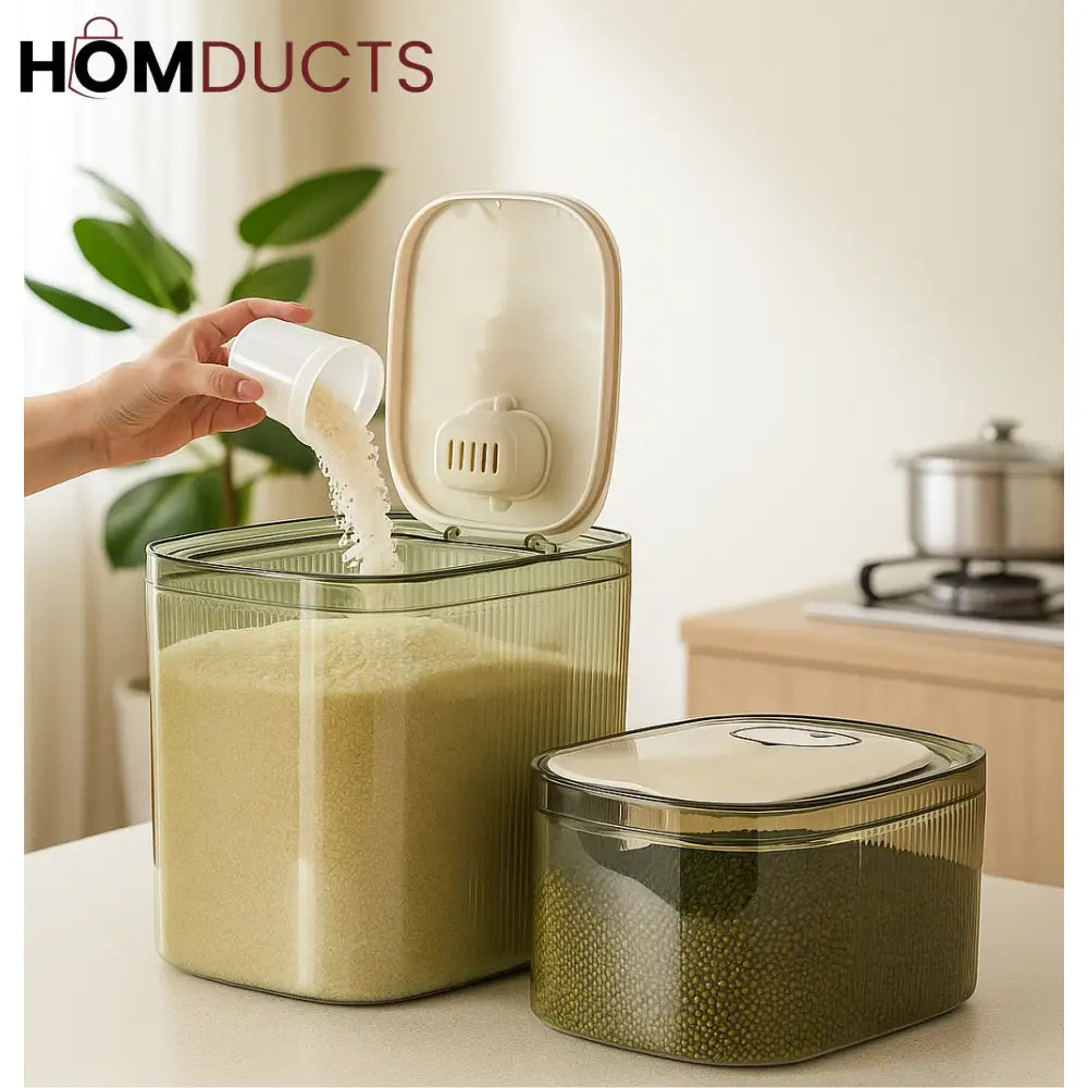 Airtight Rice Storage Container with precision Cup | Thickened Food Bin