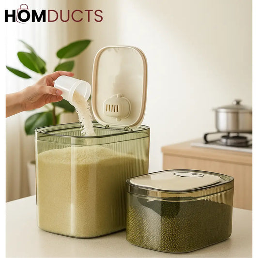 Airtight Rice Storage Container with precision Cup | Thickened Food Bin