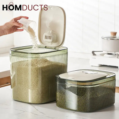 Airtight Rice Storage Container with precision Cup | Thickened Food Bin