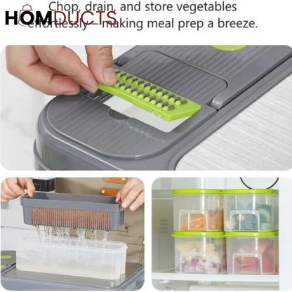 All in one Vegetable Cutter With Cutting Board And Storage Boxes