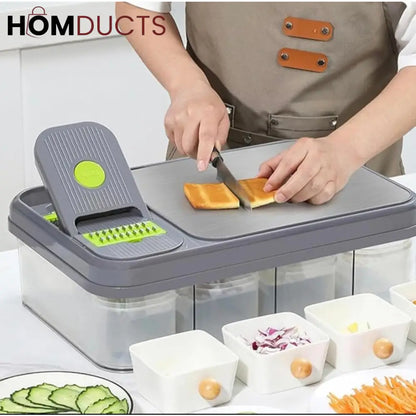 All in one Vegetable Cutter With Cutting Board And Storage Boxes
