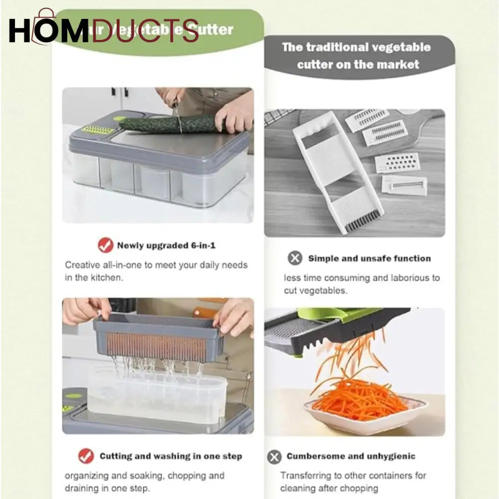 All in one Vegetable Cutter With Cutting Board And Storage Boxes