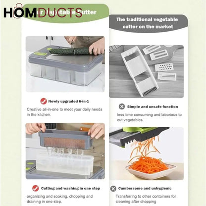 All in one Vegetable Cutter With Cutting Board And Storage Boxes