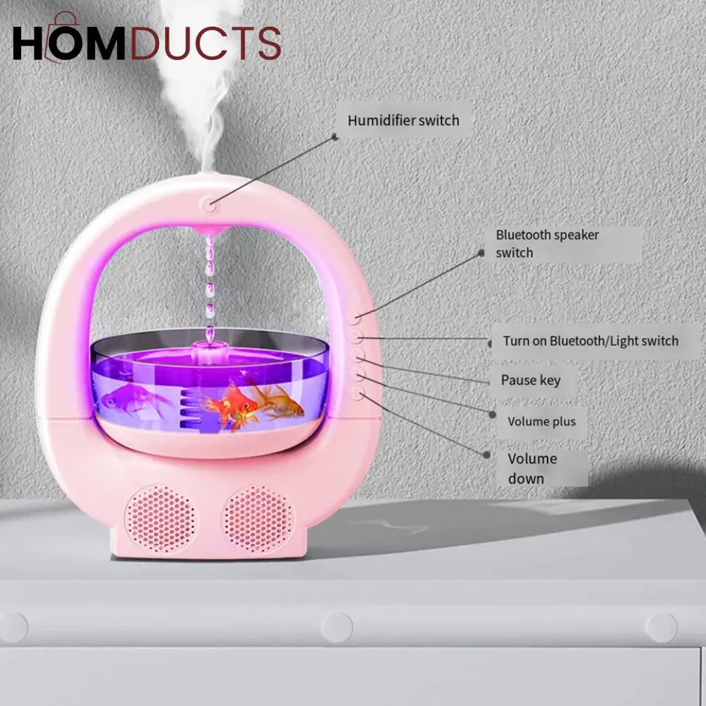 Anti-Gravity Aquarium Humidifier with Bluetooth Speaker | Unique Home Decor & Air Purifier
