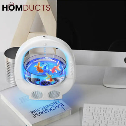 Anti-Gravity Aquarium Humidifier with Bluetooth Speaker | Unique Home Decor & Air Purifier