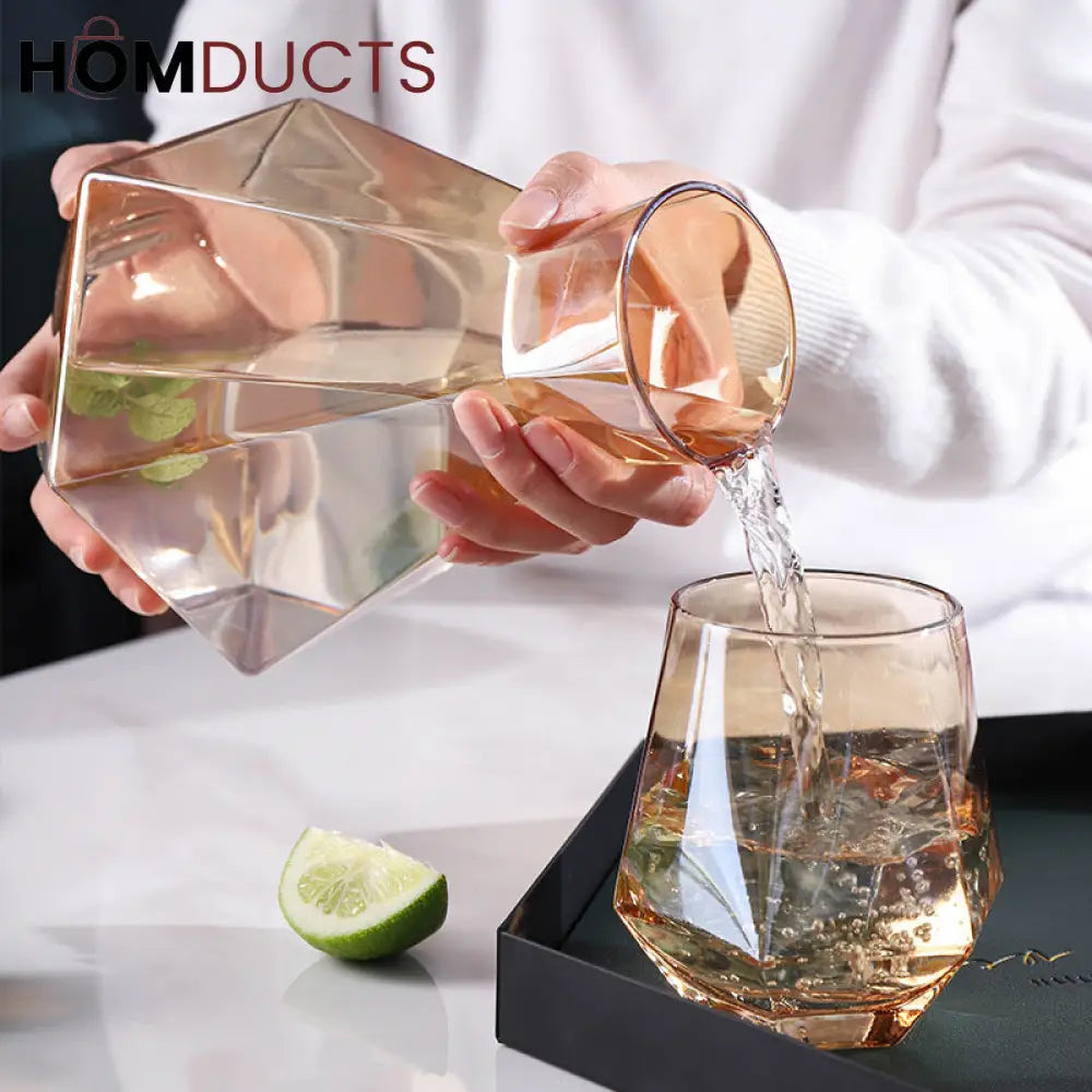 Aurora Iridescent Drinkware Set – 6Pc Luxury Carafe & Glass Set (1 Jug + 5 Glasses)