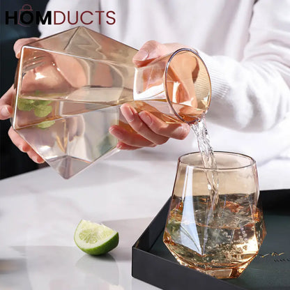 Aurora Iridescent Drinkware Set – 6Pc Luxury Carafe & Glass Set (1 Jug + 5 Glasses)