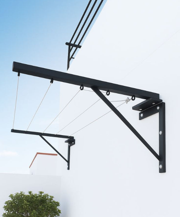 Foldable Wall - Mounted Clothesline with 30 Feet Free Rope