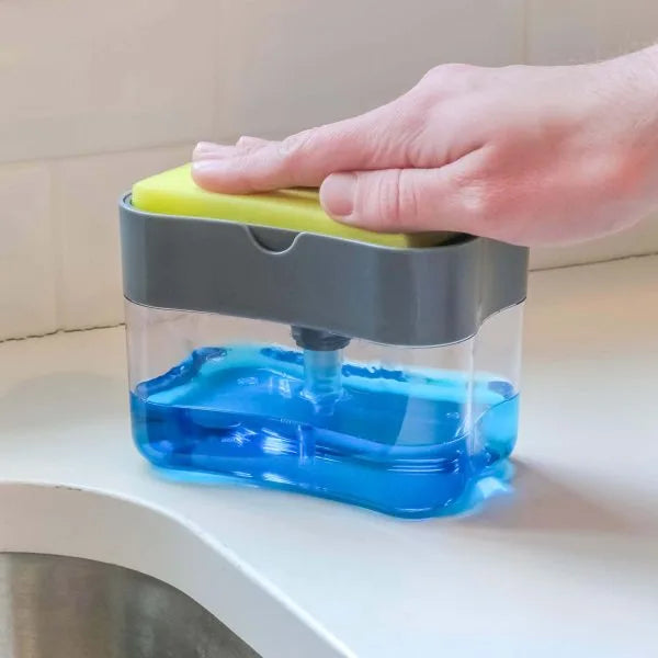 Soap Pump with Sponge Holder – Multifunction Kitchen & Bathroom Dispenser | Premium Quality