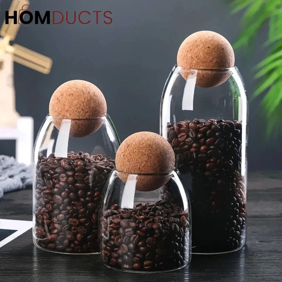 Ball Cork Glass Jars (3pcs Set)