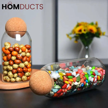 Ball Cork Glass Jars (3pcs Set)