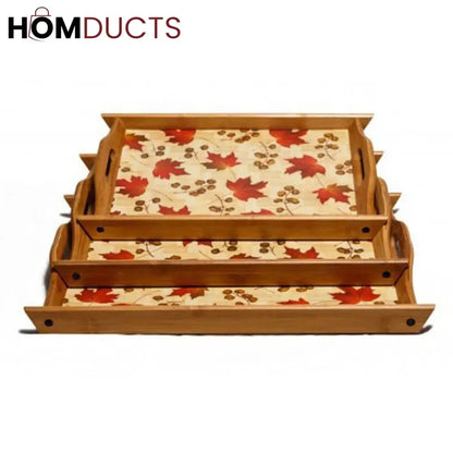 Bamboo Food & Tea Serving Tray (3Pcs)