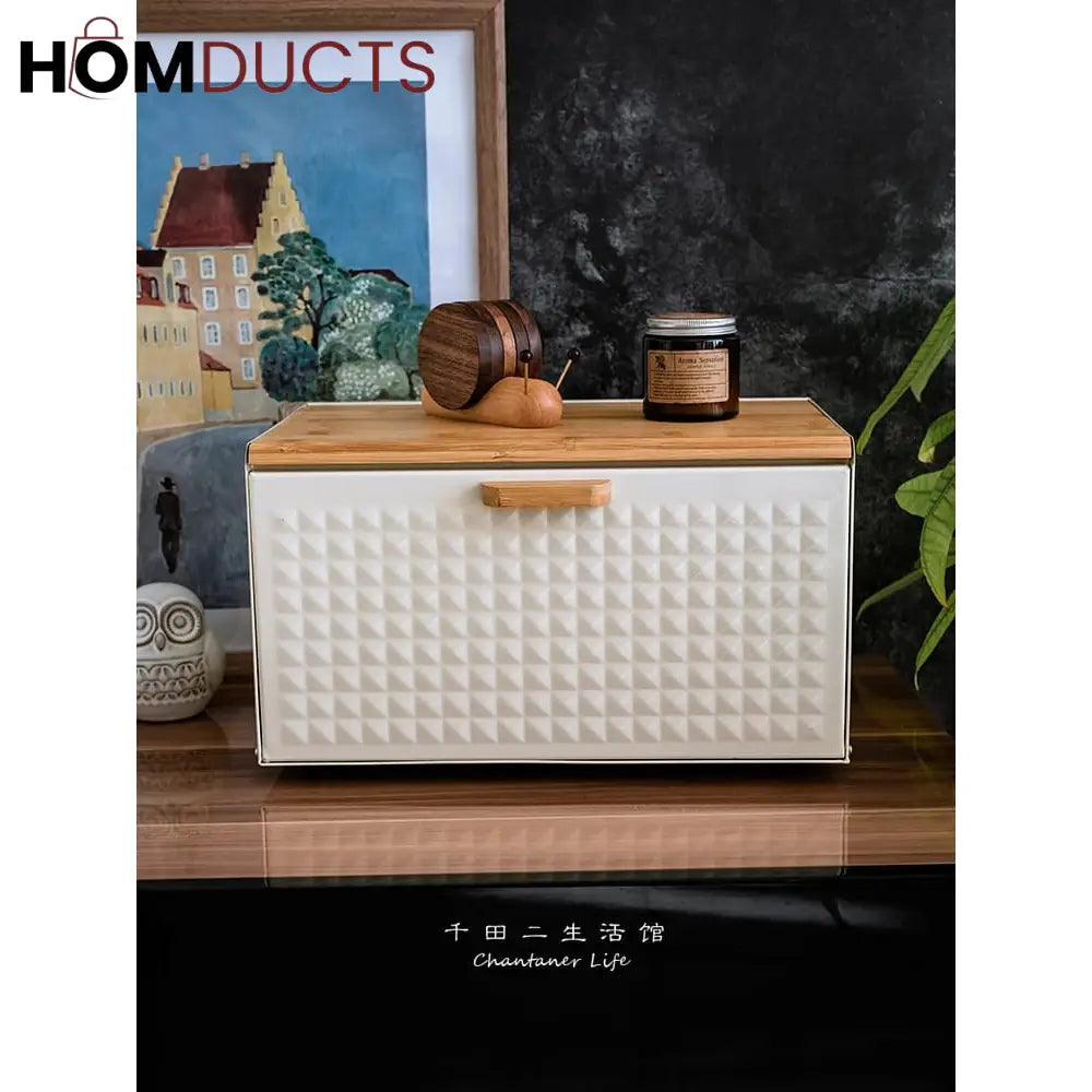 Bamboo lid Bread Box