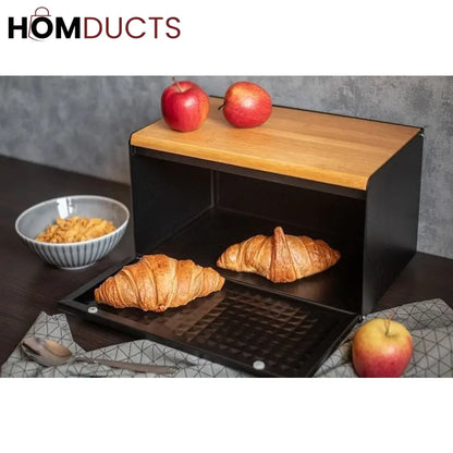 Bamboo lid Bread Box