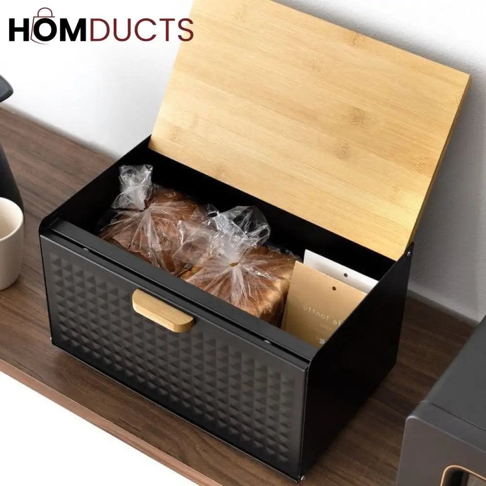 Bamboo lid Bread Box