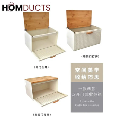 Bamboo lid Bread Box