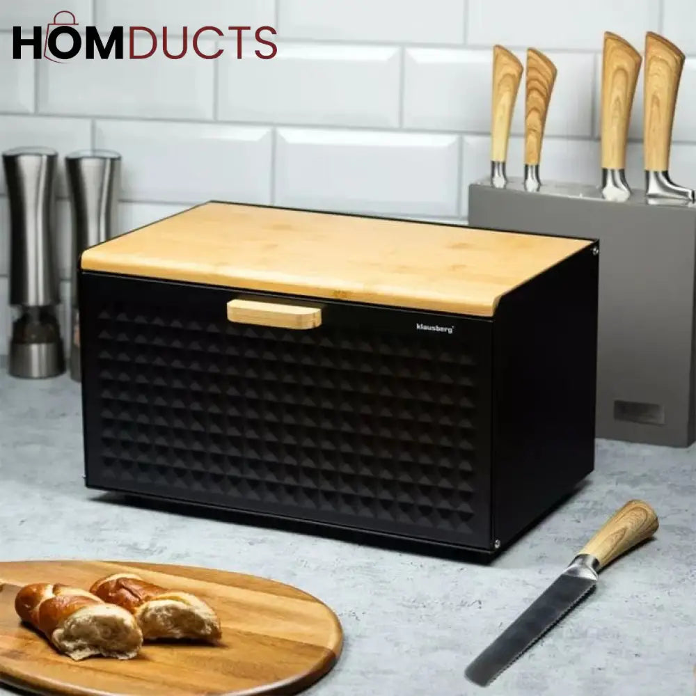 Bamboo lid Bread Box
