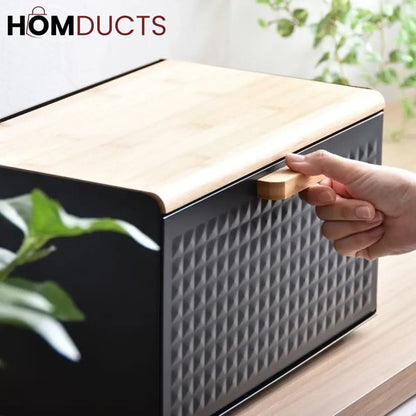 Bamboo lid Bread Box