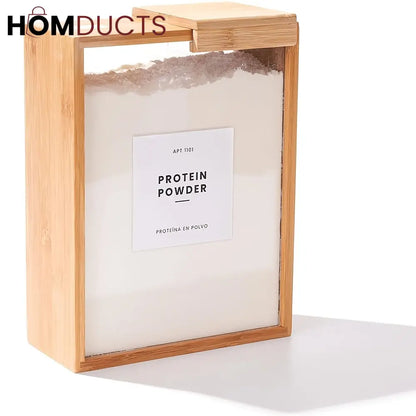 Bamboo Wooden Grain Storage Box