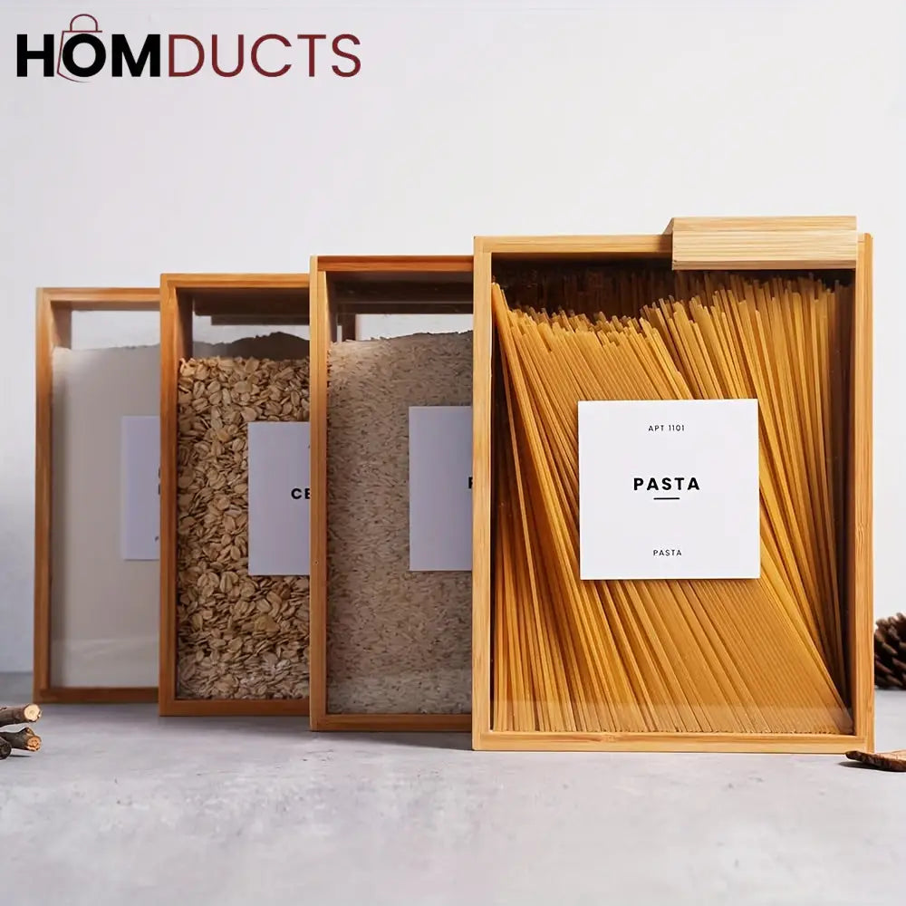 Bamboo Wooden Grain Storage Box