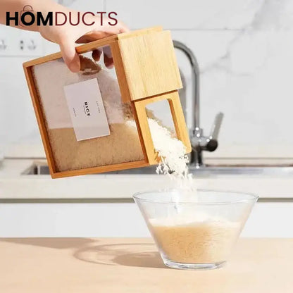 Bamboo Wooden Grain Storage Box