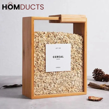 Bamboo Wooden Grain Storage Box