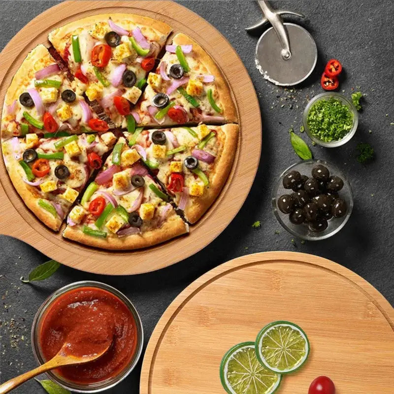 Bamboo Wooden Pizza And Serving Tray