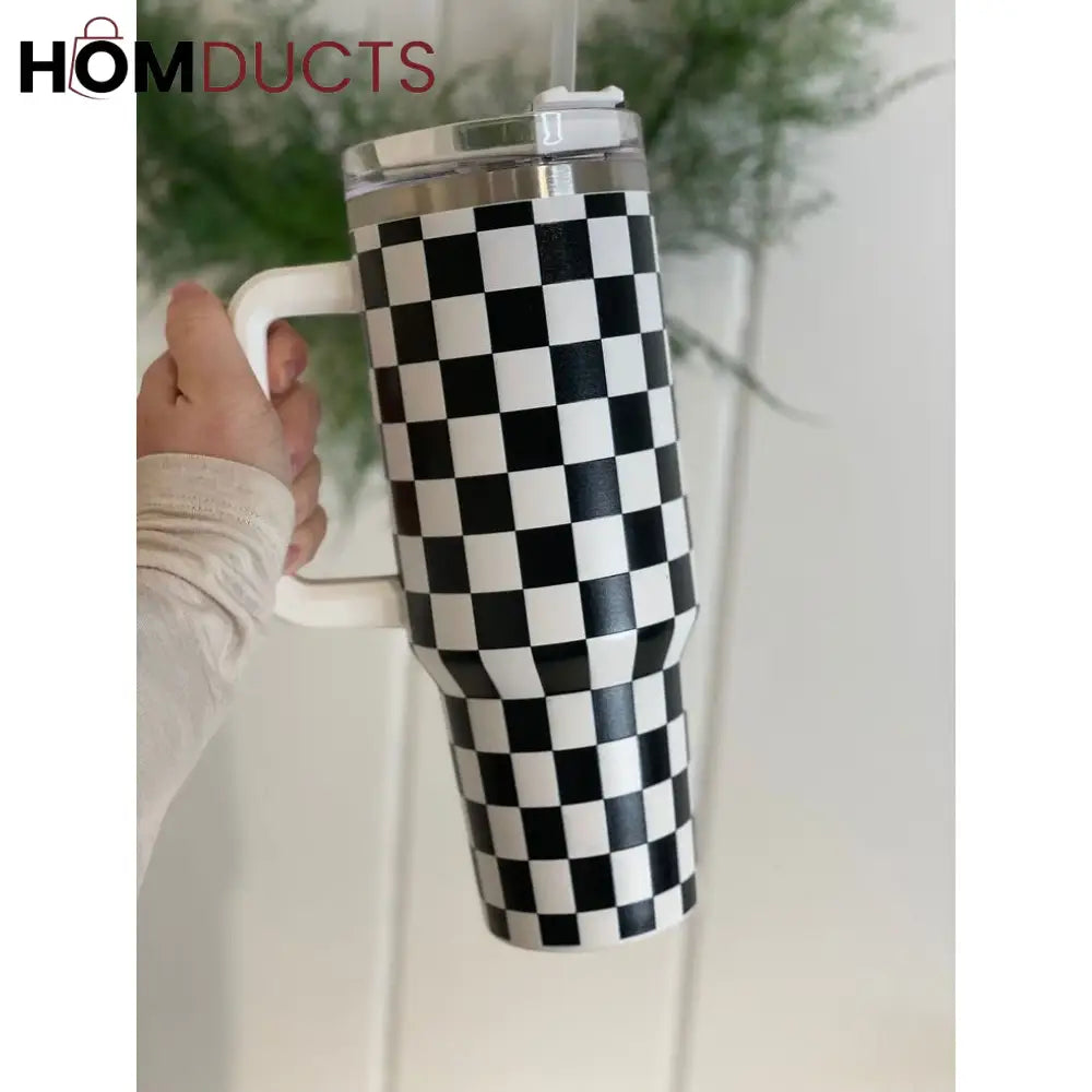 Black Checkered Tumbler