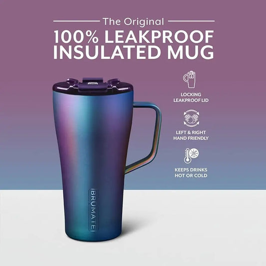 BrüMate Twilight Metallic Insulated Tumbler – 40oz Leak-Proof Mug with Handle