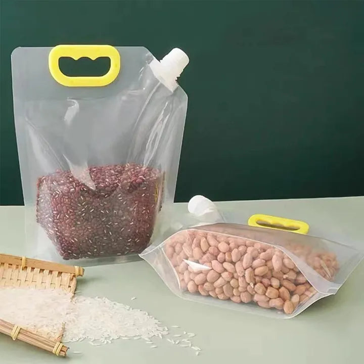 Sealed Storage Bags – Portable Transparent Food & Grain Storage Bags (2.5L & 5L)