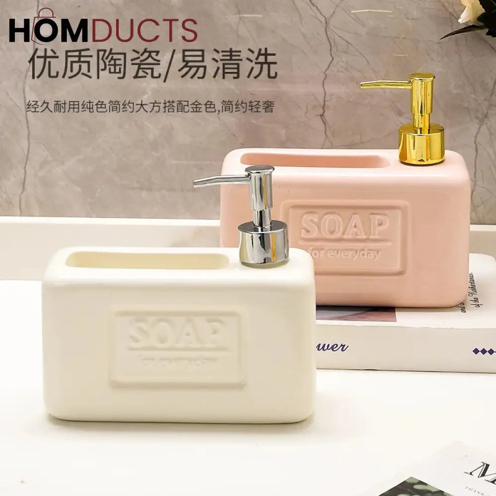 Ceramic Soap Dispenser Set