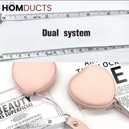 Chérie Heart PU Leather Measuring Tape – Blush Pink Retractable 1pc
