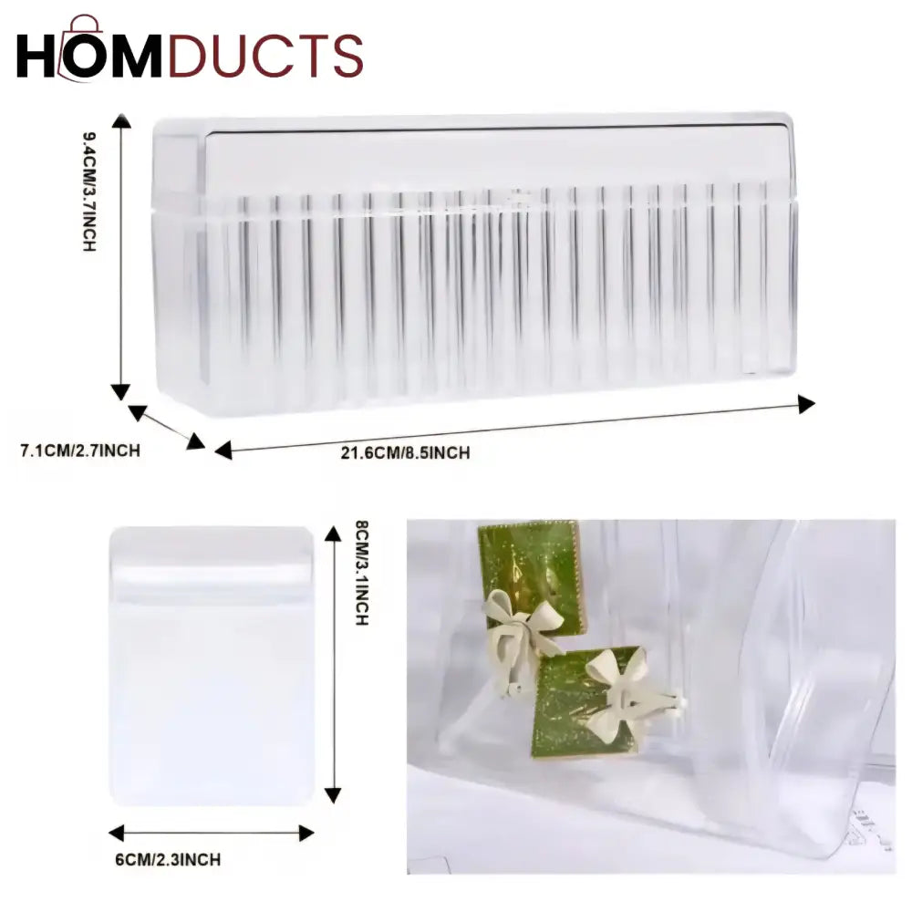 Clear Jewelry Organizer Box with 20 pvc Resealable Zip Bags – Compact Storage Case for Rings, Earrings, Necklaces & Small Accessories