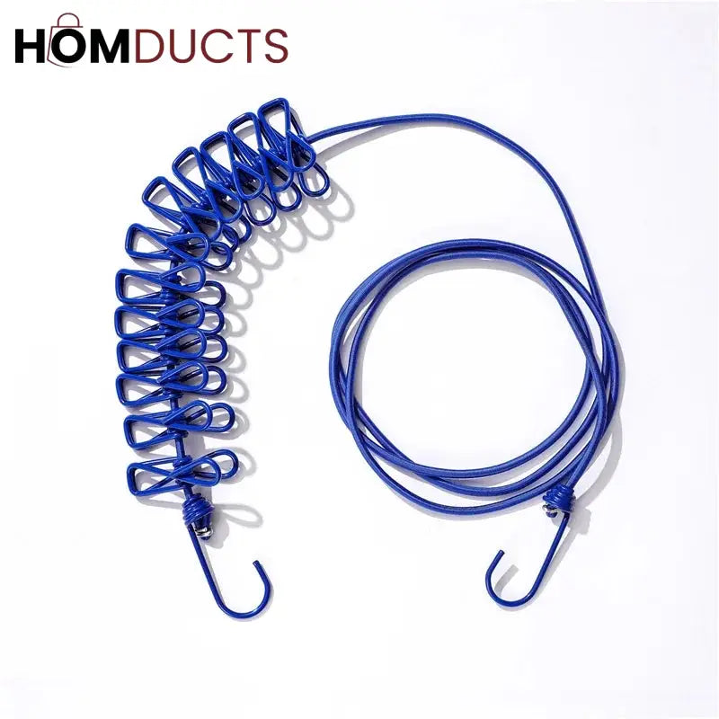Clothes Drying Rope With 12 Clips