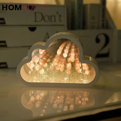 Cloud-Shaped Tulip Night Light – LED Flower Lamp for Bedroom & Home Decor