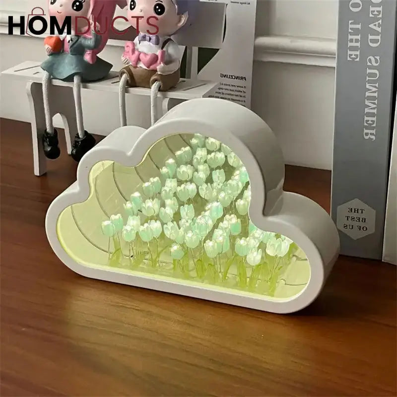 Cloud-Shaped Tulip Night Light – LED Flower Lamp for Bedroom & Home Decor