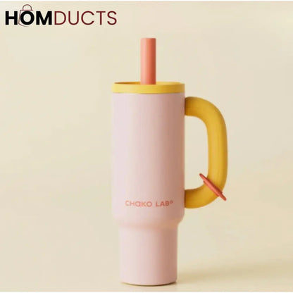 ColorPop Insulated Tumbler with Handle – 40oz Leak-Proof Travel Mug