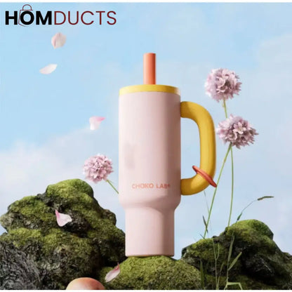 ColorPop Insulated Tumbler with Handle – 40oz Leak-Proof Travel Mug