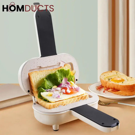 Compact Electric Sandwich Maker – Non-Stick Breakfast Toaster with Quick Heat & Easy Cleanup
