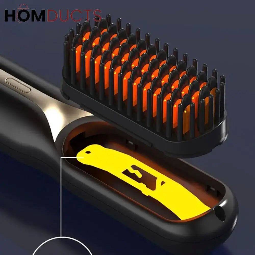 Cordless Hair Straightener Brush - Fast Heating, Portable Styling for Women