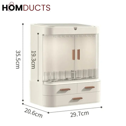 Cosmetic Storage Box With Mirror Led Light