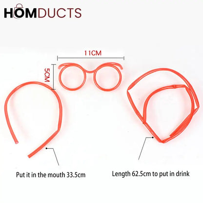Creative fun Sun Glasses Straw