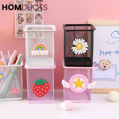 Creative Metal Mesh Stationery Holder
