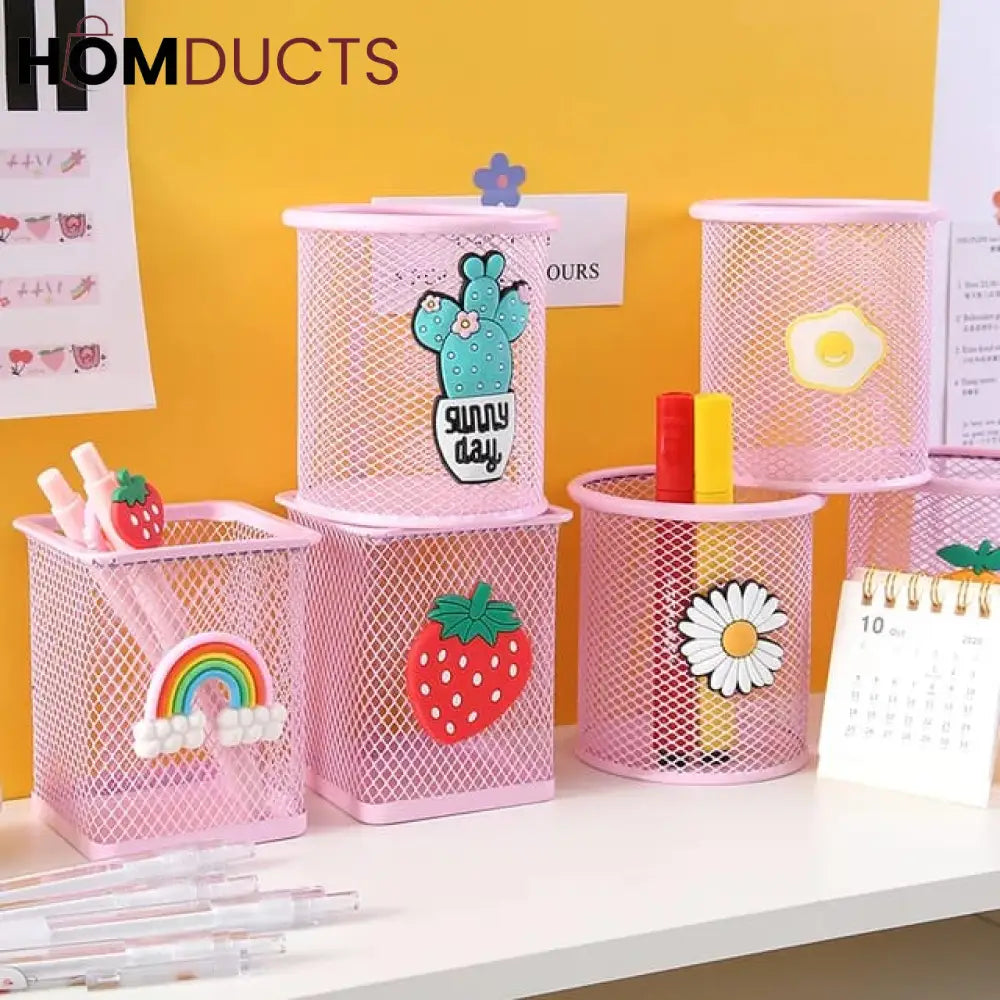 Creative Metal Mesh Stationery Holder
