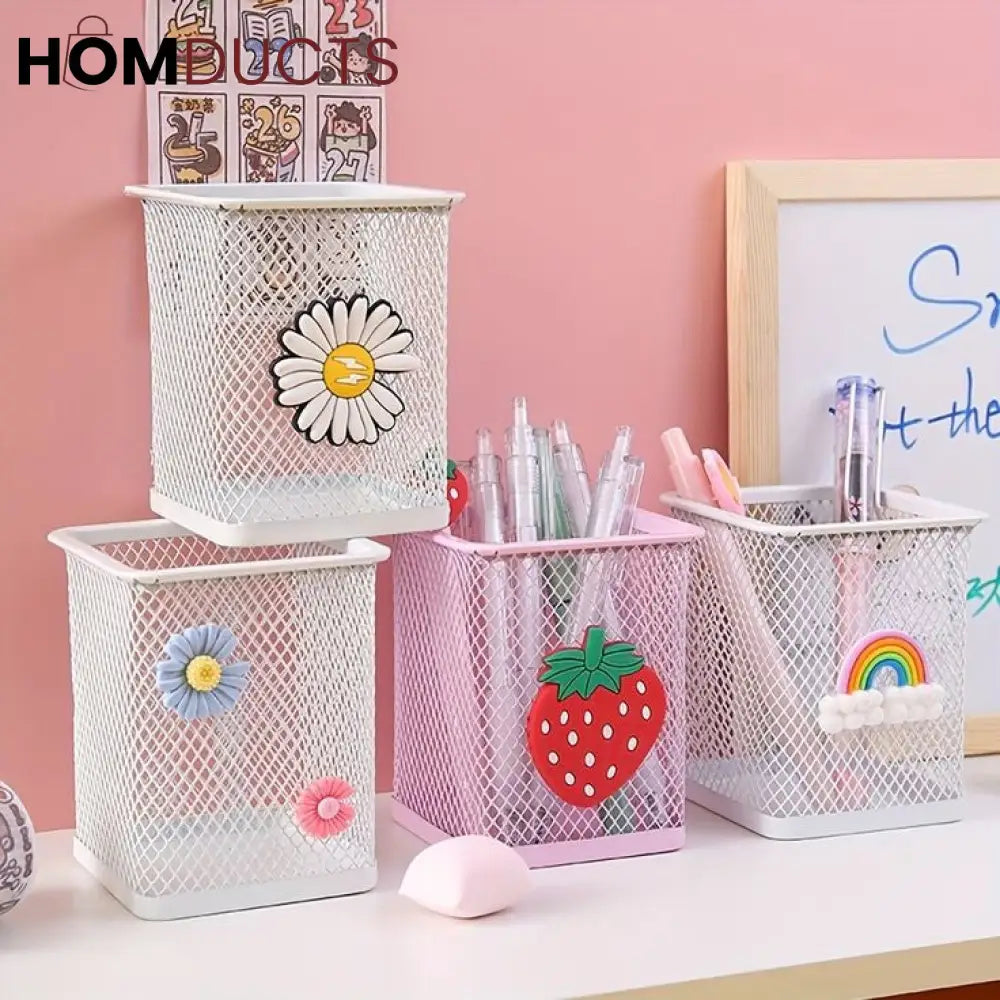 Creative Metal Mesh Stationery Holder