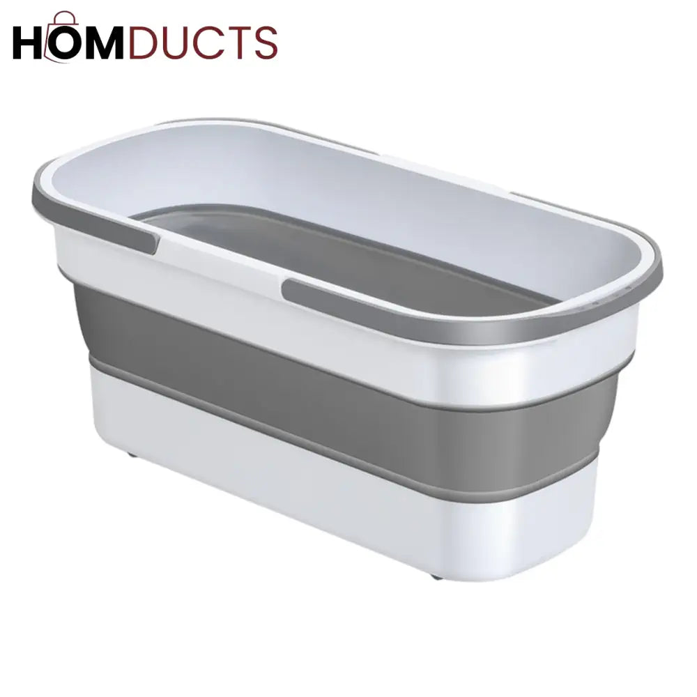 Creative Standing Sqeeze Mop With Foldable Silicone Bucket
