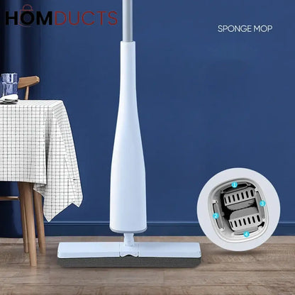 Creative Standing Sqeeze Mop With Foldable Silicone Bucket