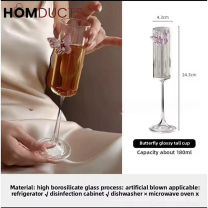 Crystal Butterfly Champagne Glass – Elegant Handcrafted Flute