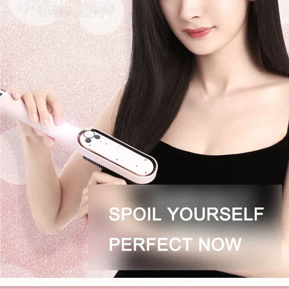 Premium Electric Hair Brush Straightener – Hot Comb Curler with 30-Second Fast Heating