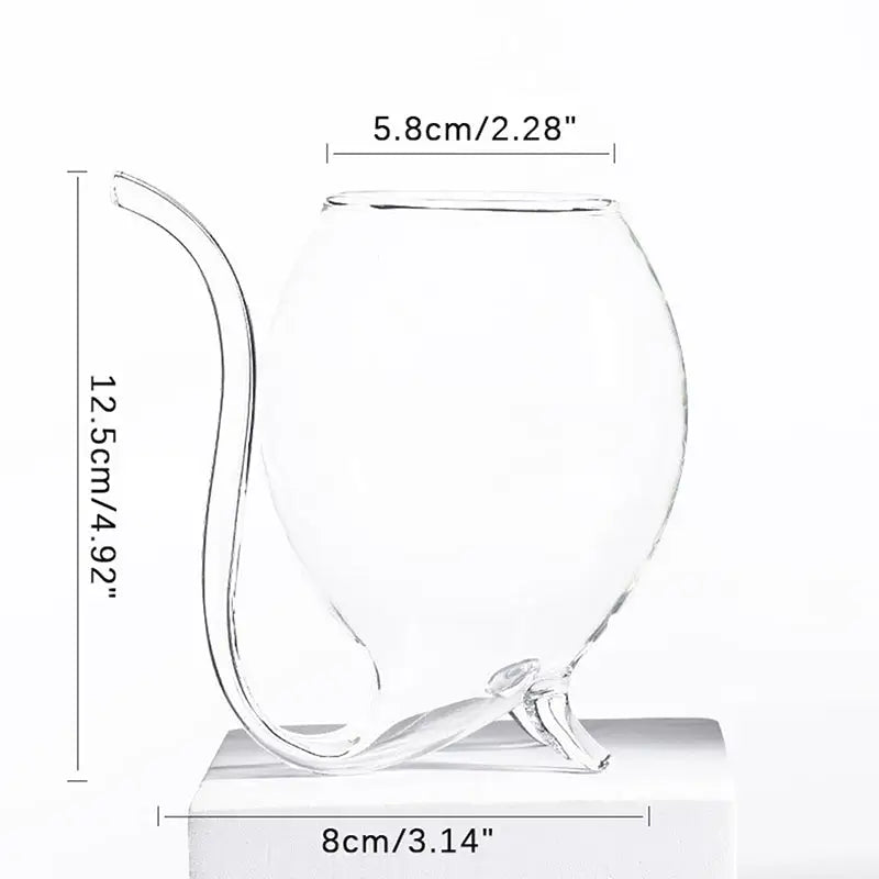 Curved Cocktail Glass with Built-In Straw – Unique Artistic Drinkware